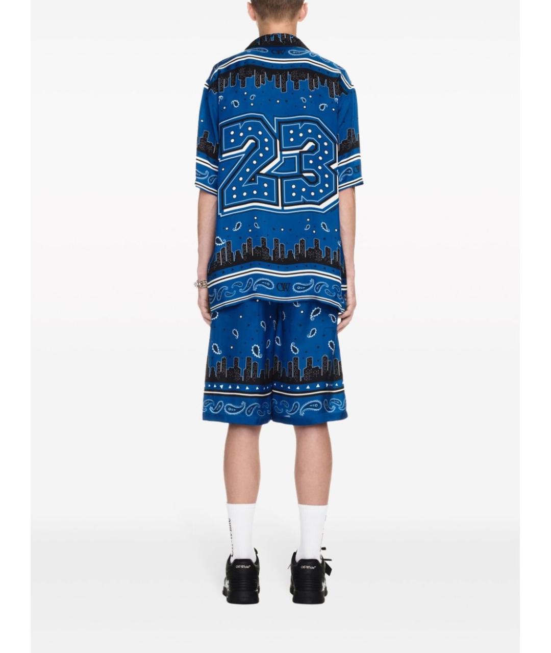 OFF-WHITE Синие вискозные шорты, фото 5