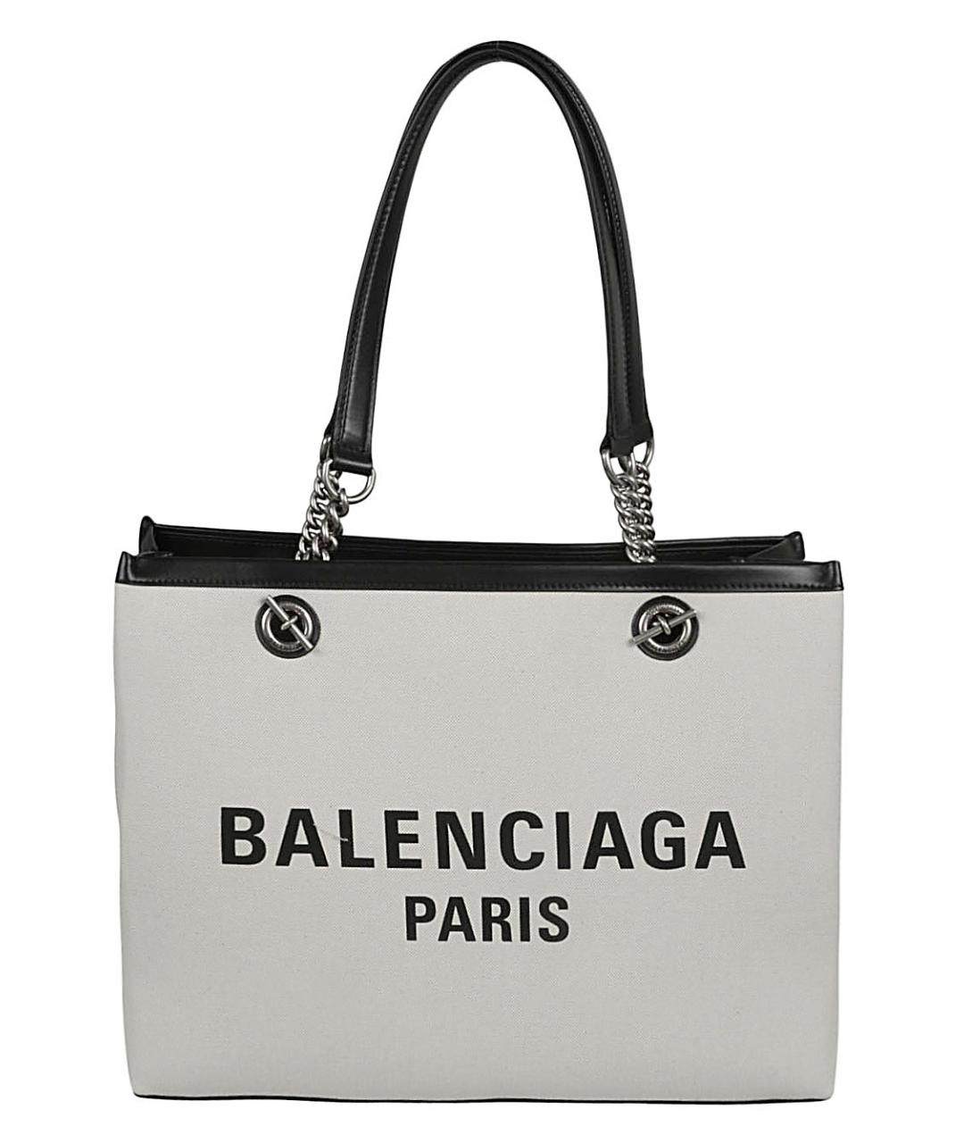 BALENCIAGA Белая хлопковая сумка тоут, фото 1