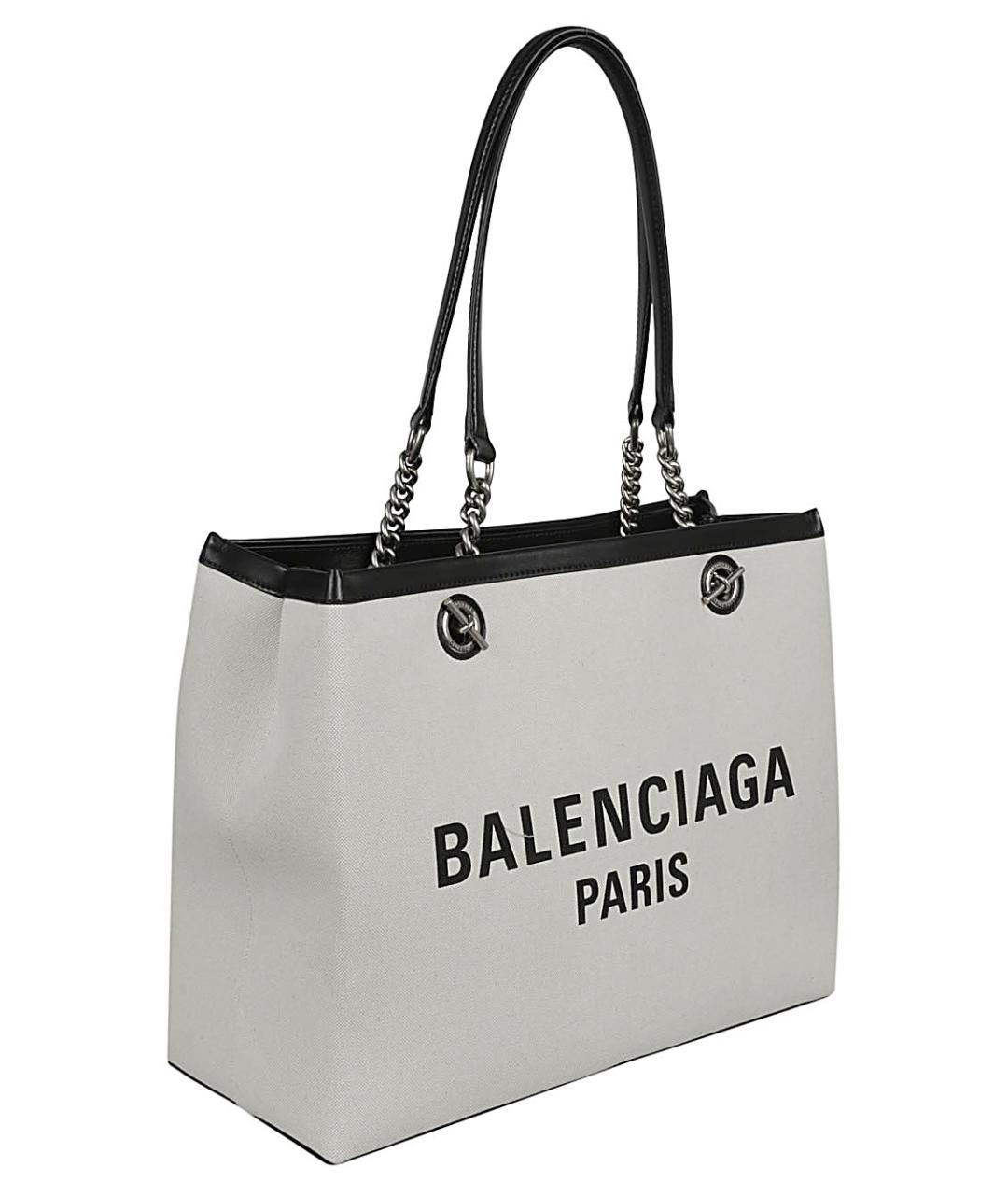 BALENCIAGA Белая хлопковая сумка тоут, фото 2