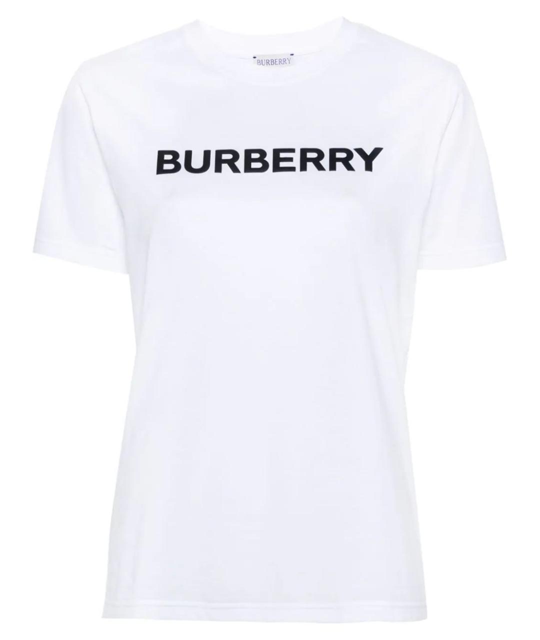 BURBERRY Белая хлопковая футболка, фото 1