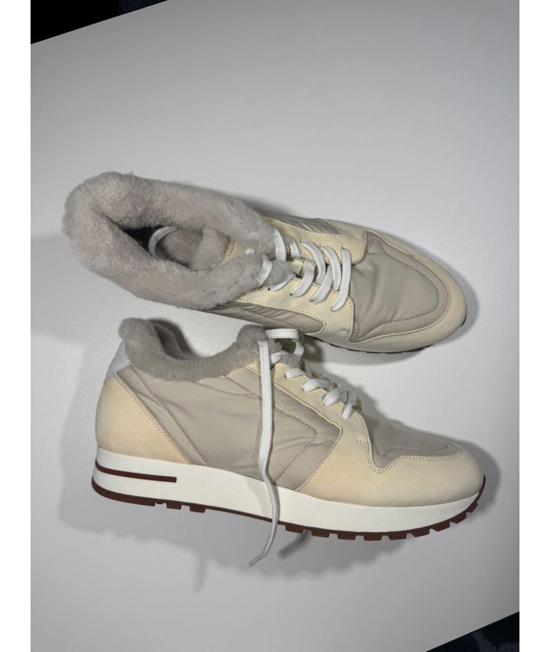 LORO PIANA Бежевые текстильные кроссовки, фото 4