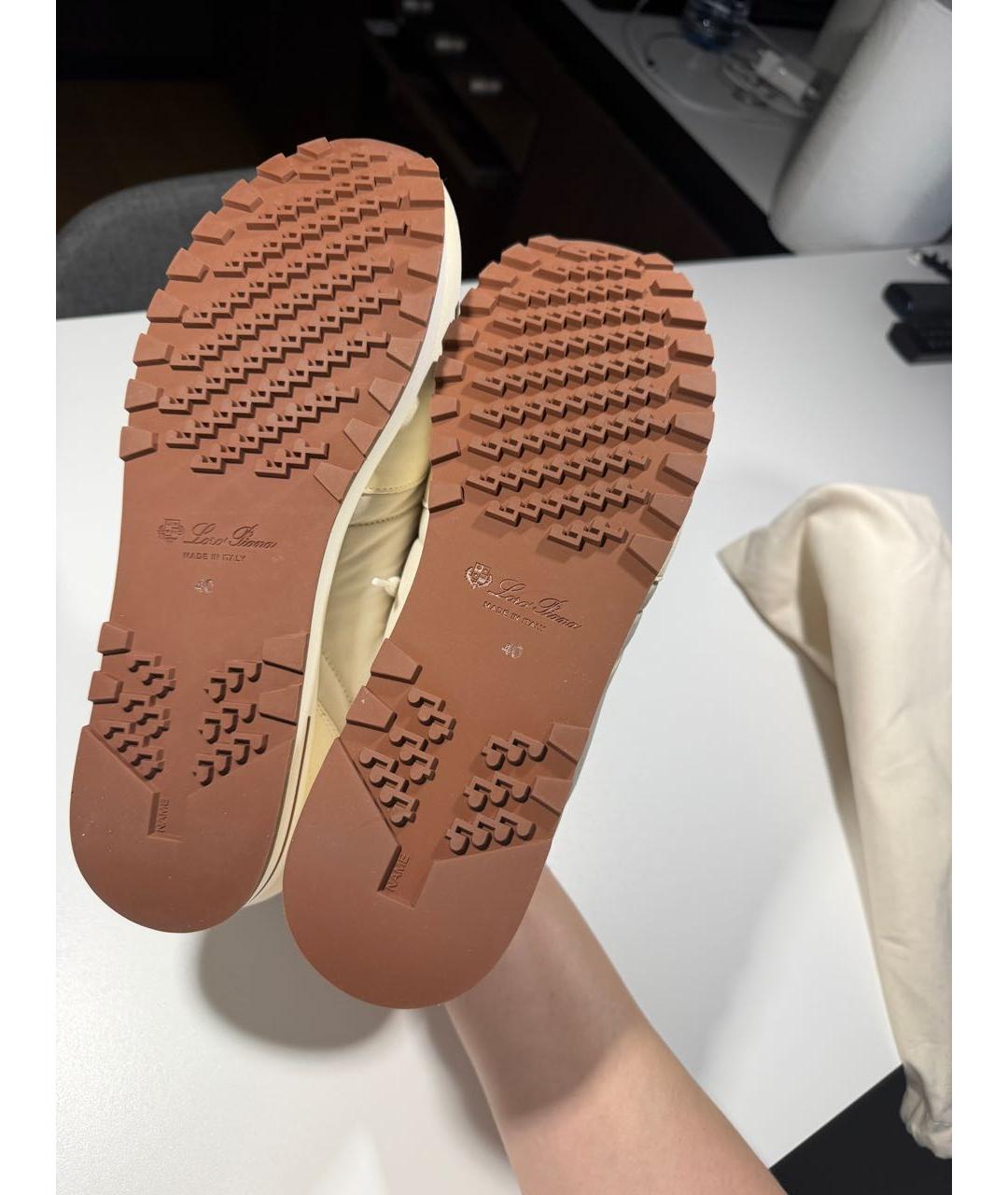 LORO PIANA Бежевые текстильные кроссовки, фото 2