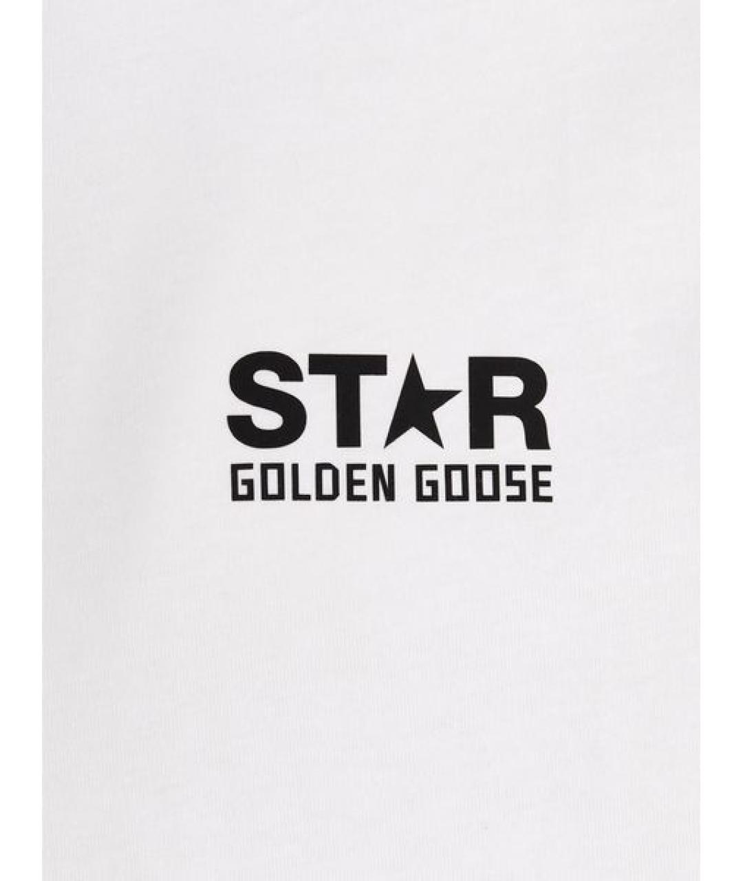 GOLDEN GOOSE DELUXE BRAND Белая хлопковая футболка, фото 4