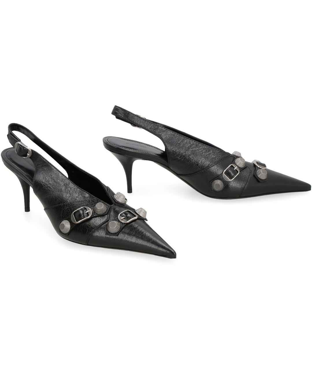 BALENCIAGA Черные кожаные туфли, фото 3