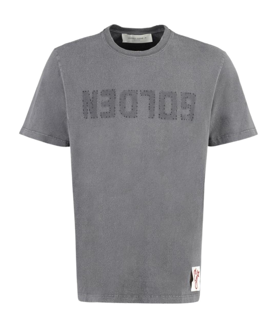 GOLDEN GOOSE DELUXE BRAND Серая хлопковая футболка, фото 1