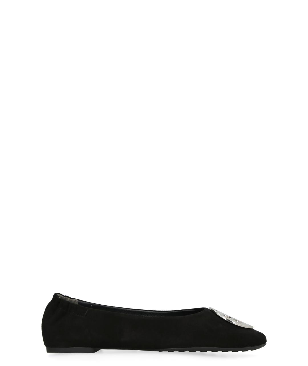 TORY BURCH Черные кожаные балетки, фото 1