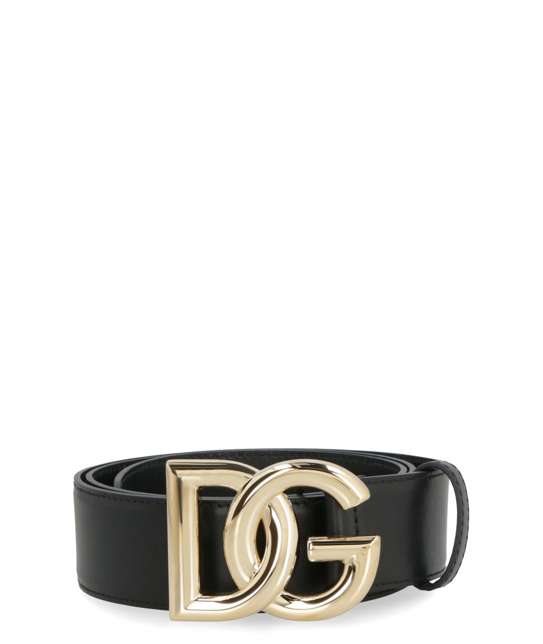 DOLCE&GABBANA Черный кожаный ремень, фото 1