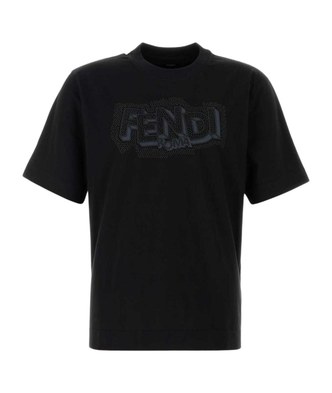 FENDI Черная хлопковая футболка, фото 1