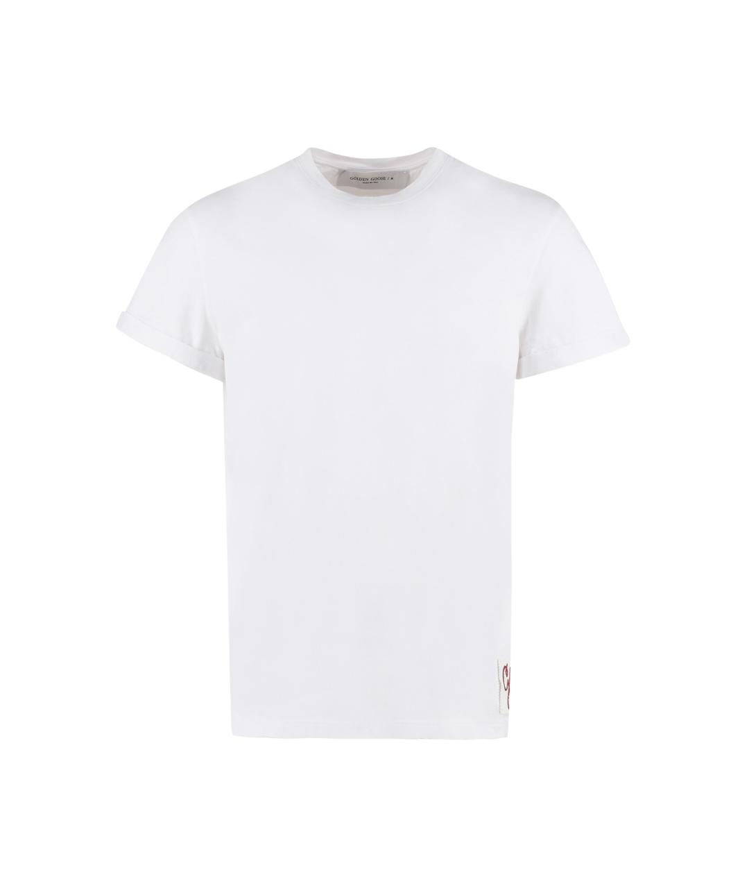 GOLDEN GOOSE DELUXE BRAND Белая хлопковая футболка, фото 3