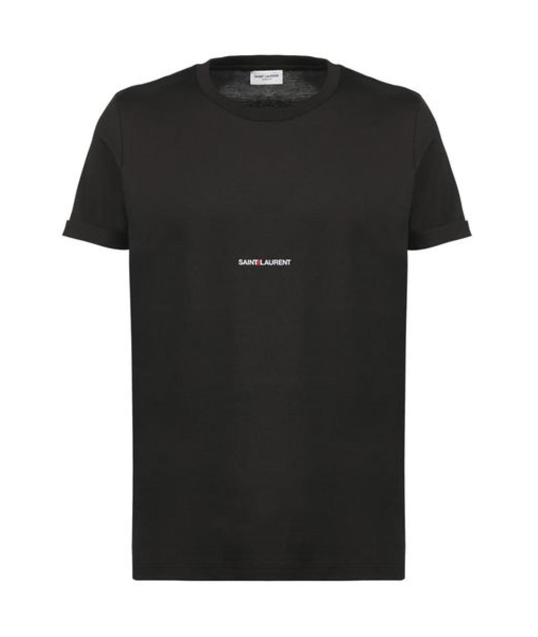 SAINT LAURENT Черная хлопковая футболка, фото 1
