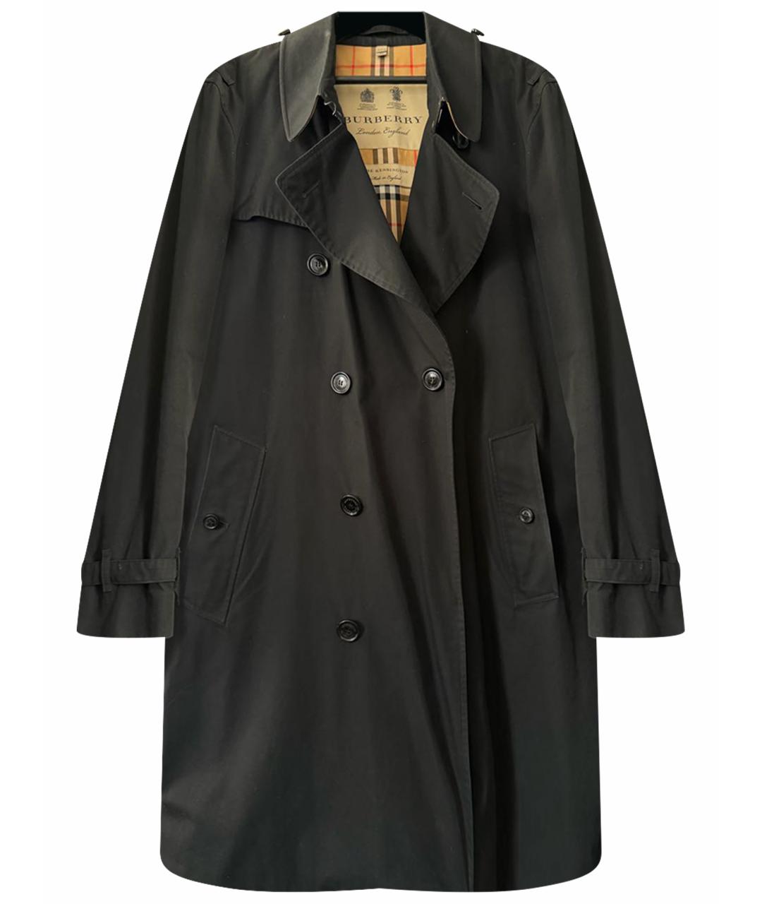 BURBERRY Черный хлопковый тренч / плащ, фото 1