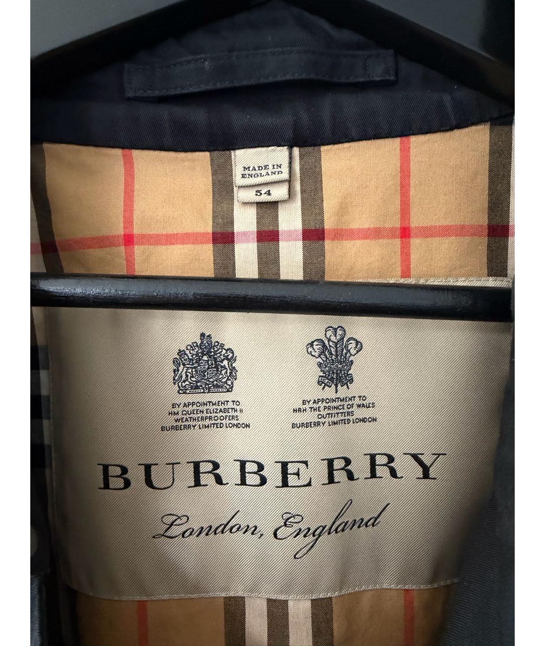 BURBERRY Черный хлопковый тренч / плащ, фото 3