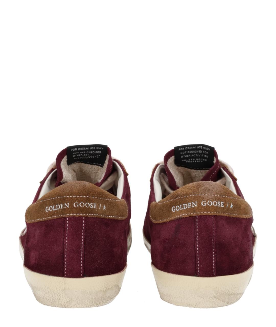 GOLDEN GOOSE DELUXE BRAND Бордовые кожаные низкие кроссовки / кеды, фото 2