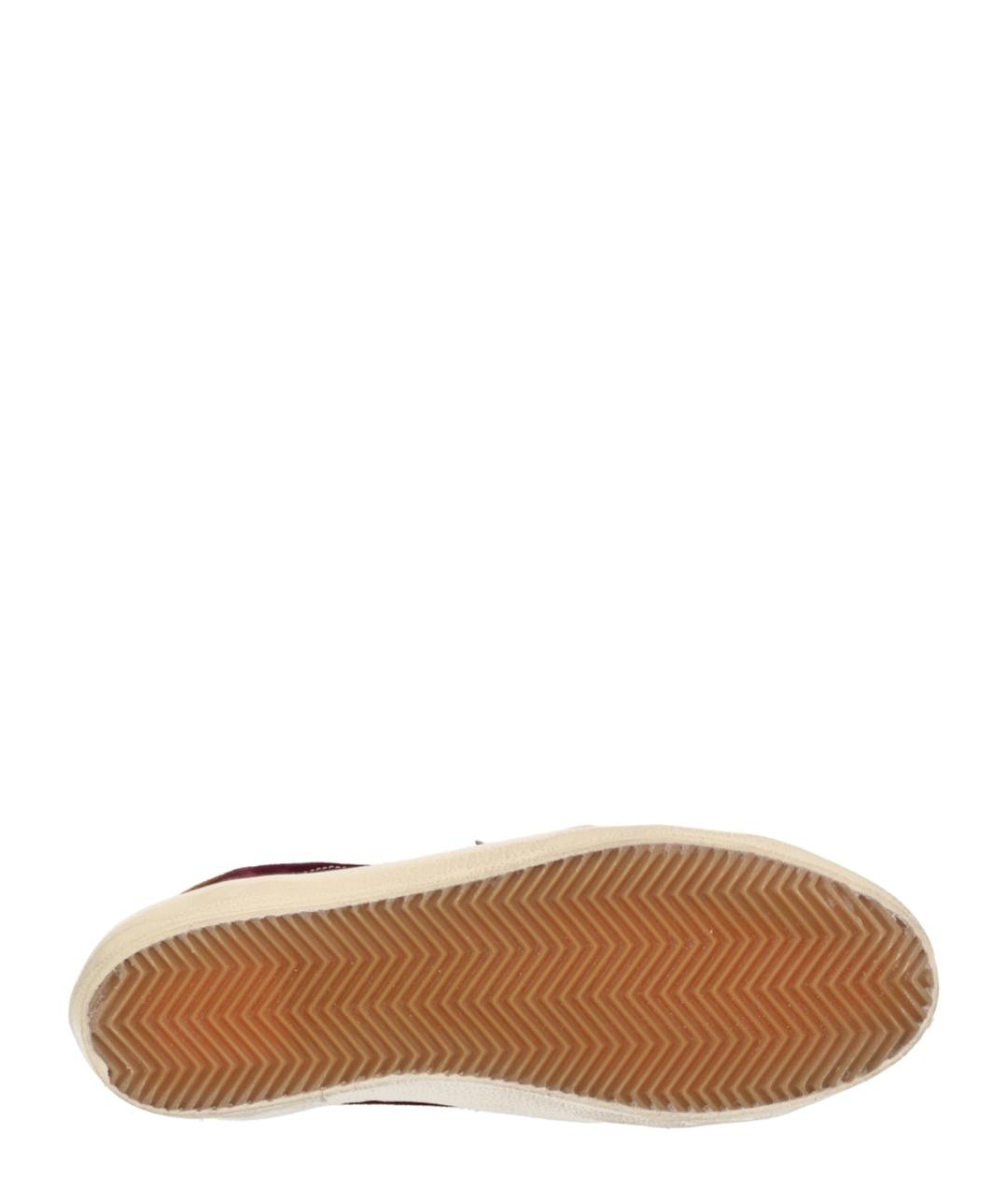 GOLDEN GOOSE DELUXE BRAND Бордовые кожаные низкие кроссовки / кеды, фото 4