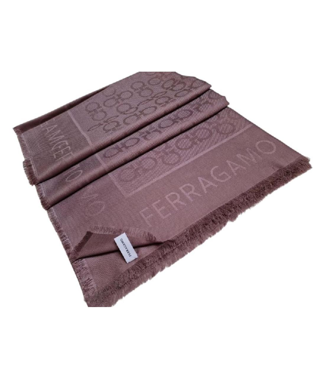 FERRAGAMO Розовый шелковый платок, фото 3