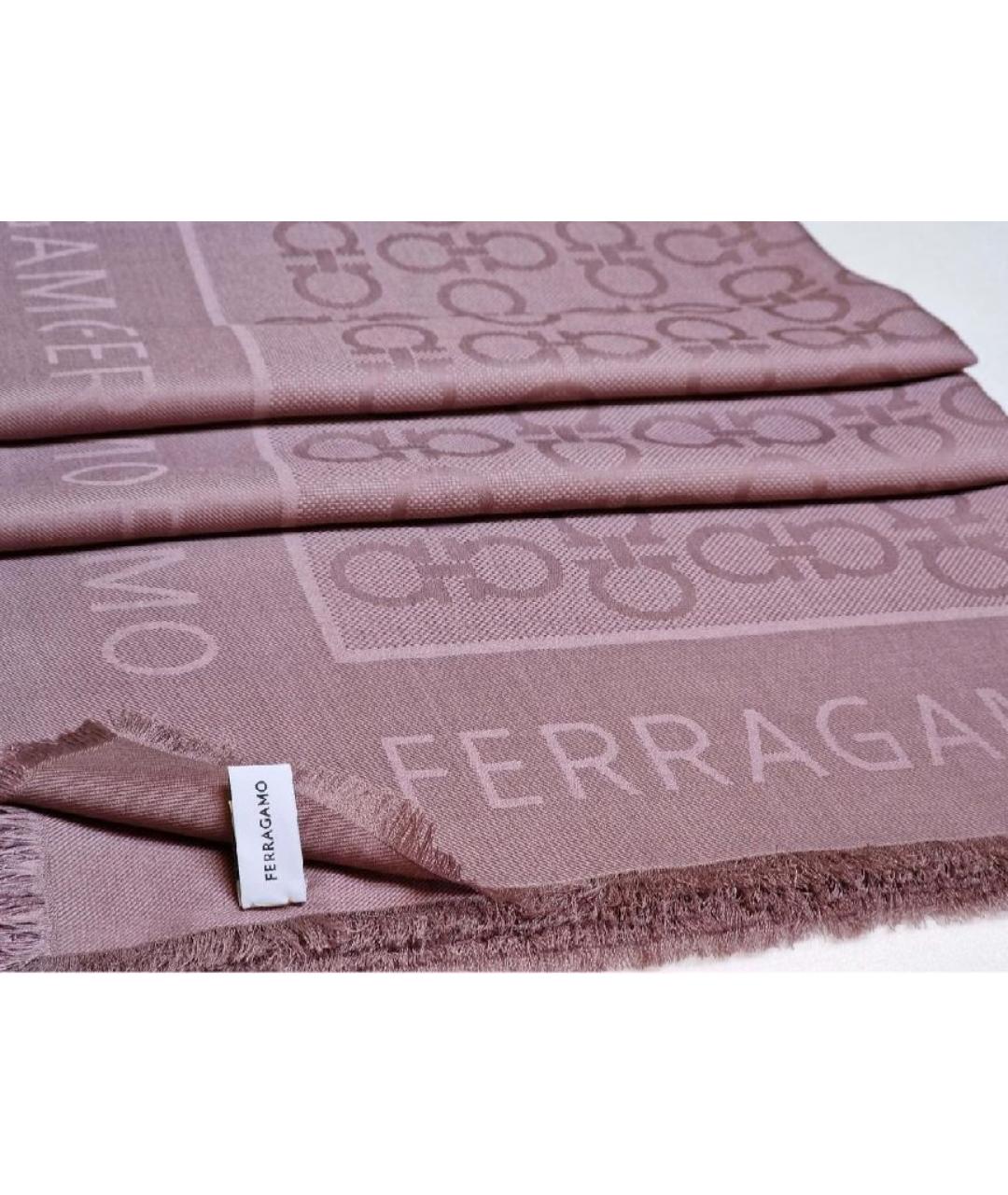 FERRAGAMO Розовый шелковый платок, фото 2