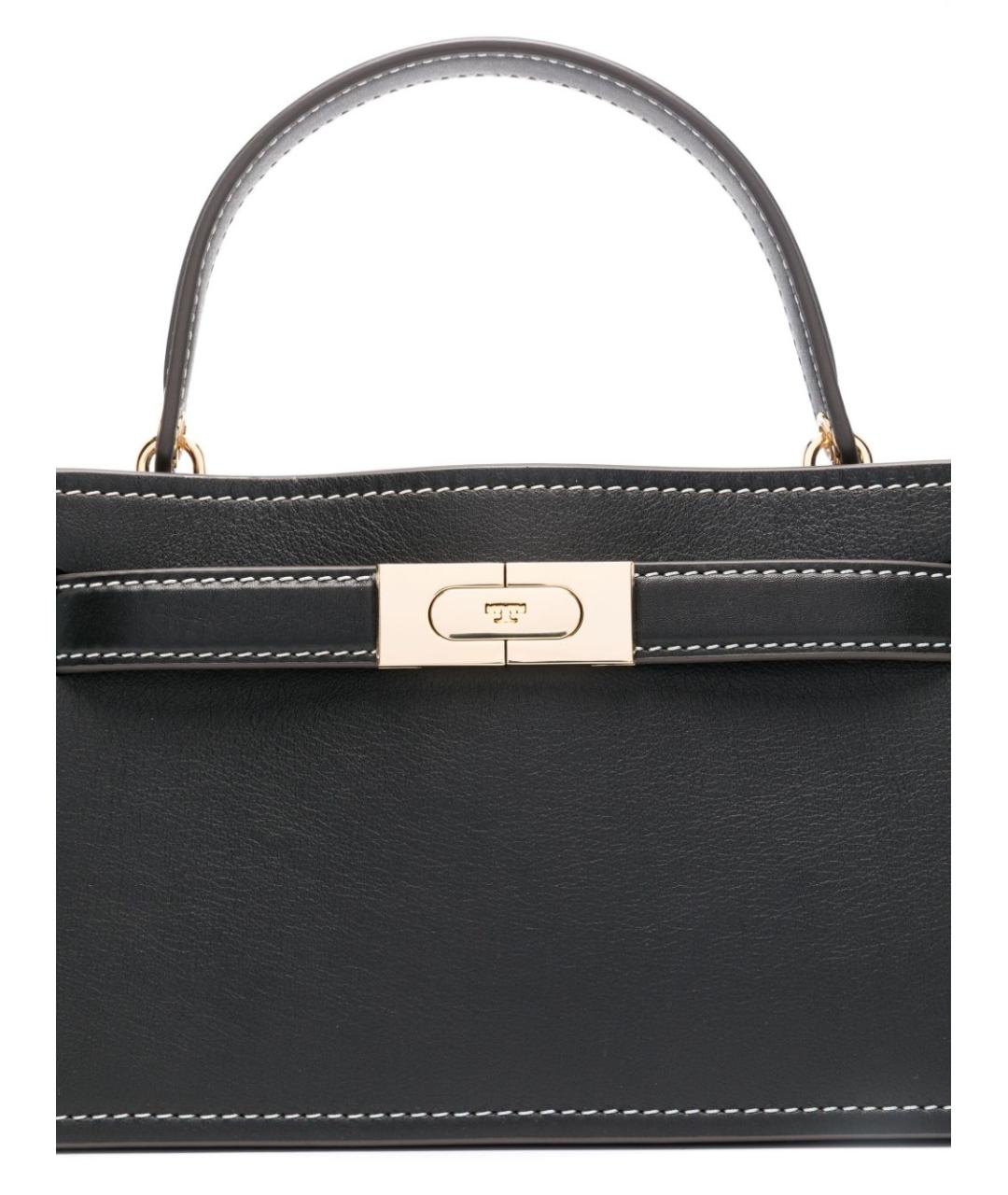 TORY BURCH Черная кожаная сумка с короткими ручками, фото 2