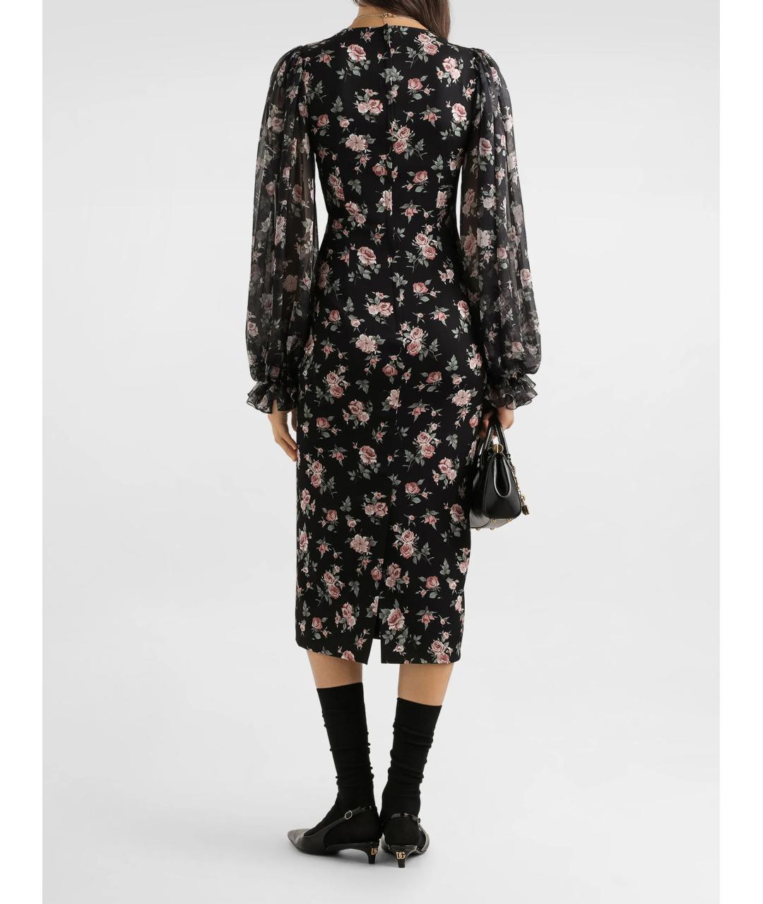 DOLCE&GABBANA Мульти шелковое повседневное платье, фото 3