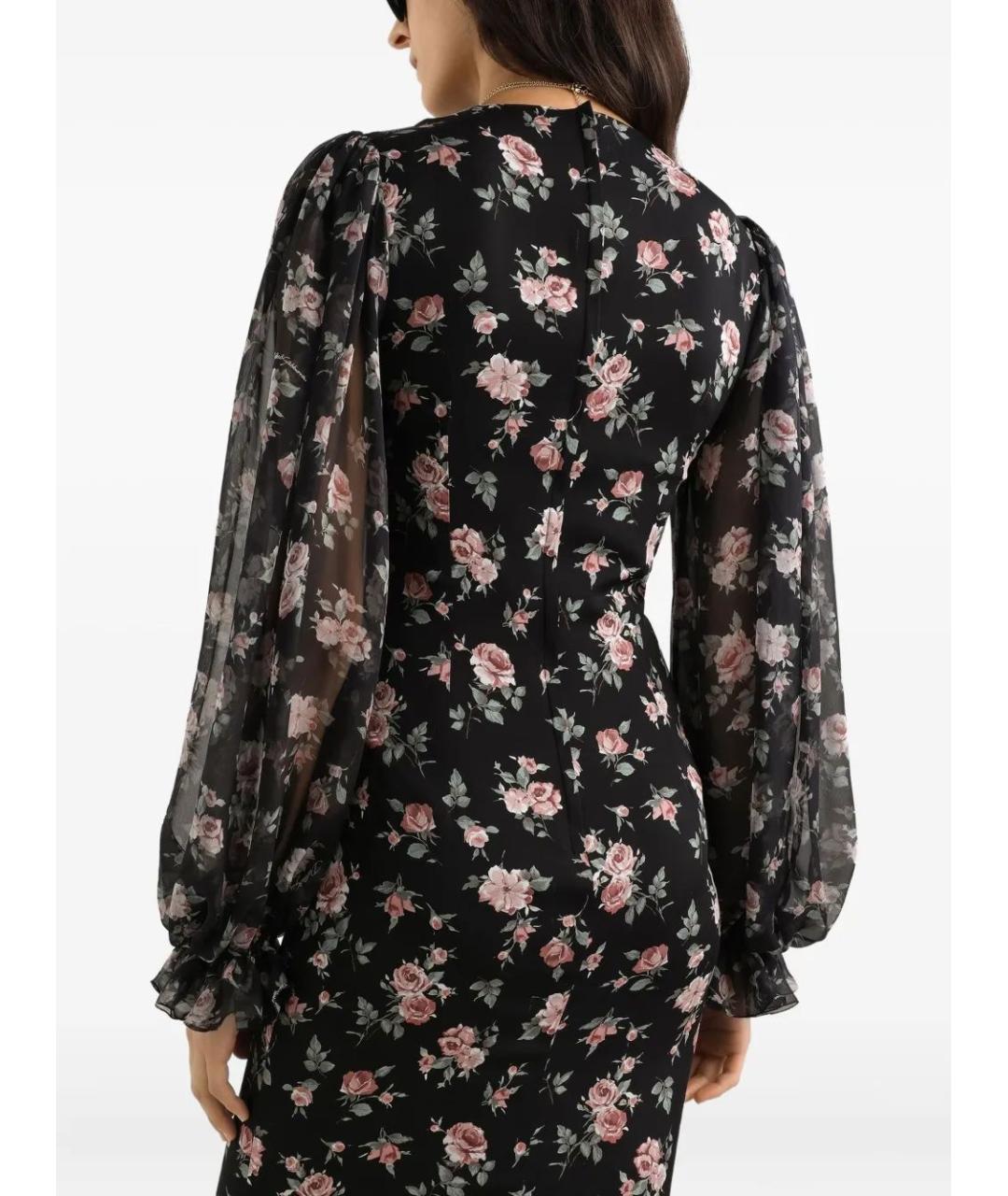 DOLCE&GABBANA Мульти шелковое повседневное платье, фото 5