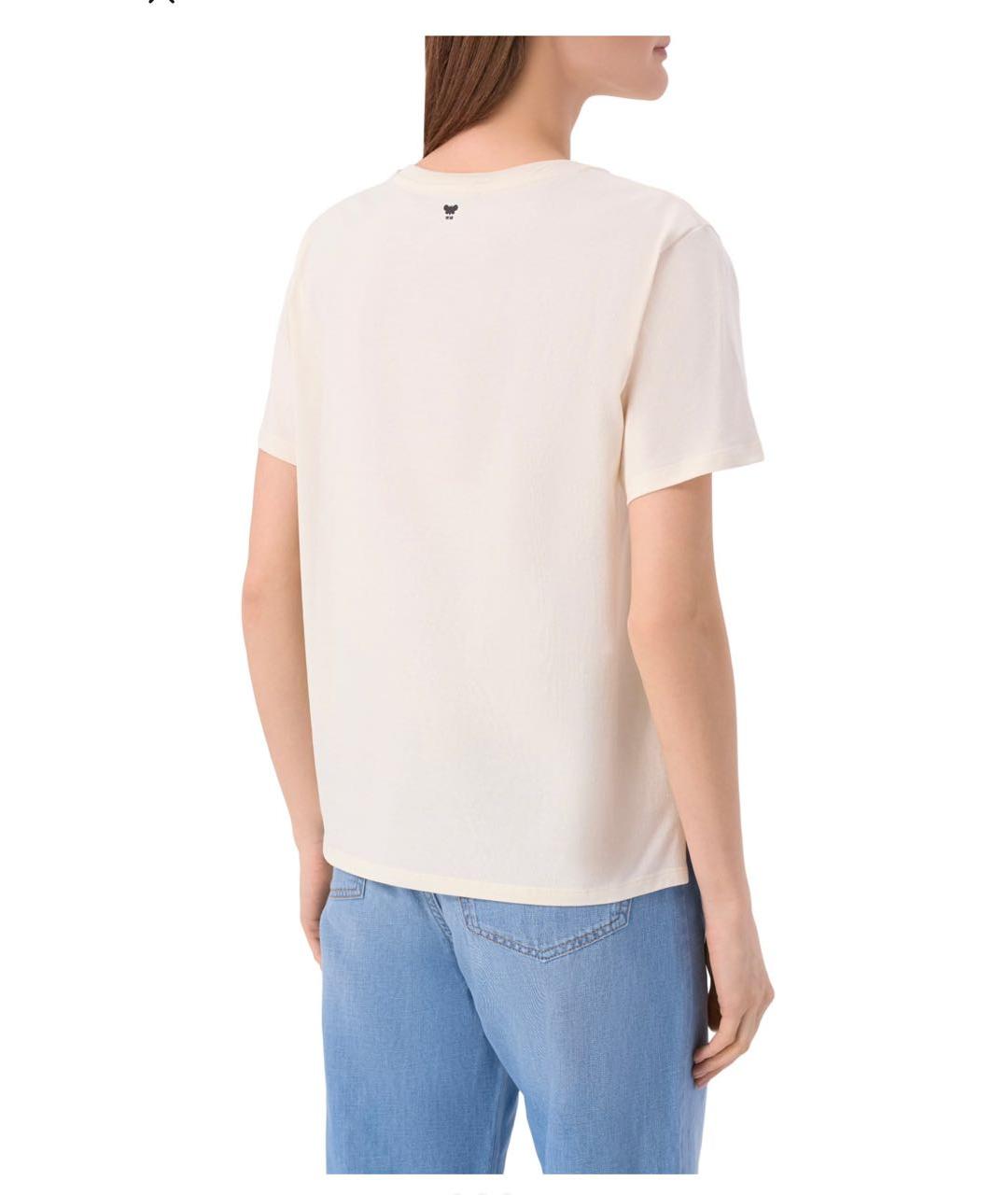 'S MAX MARA Бежевая хлопковая футболка, фото 5