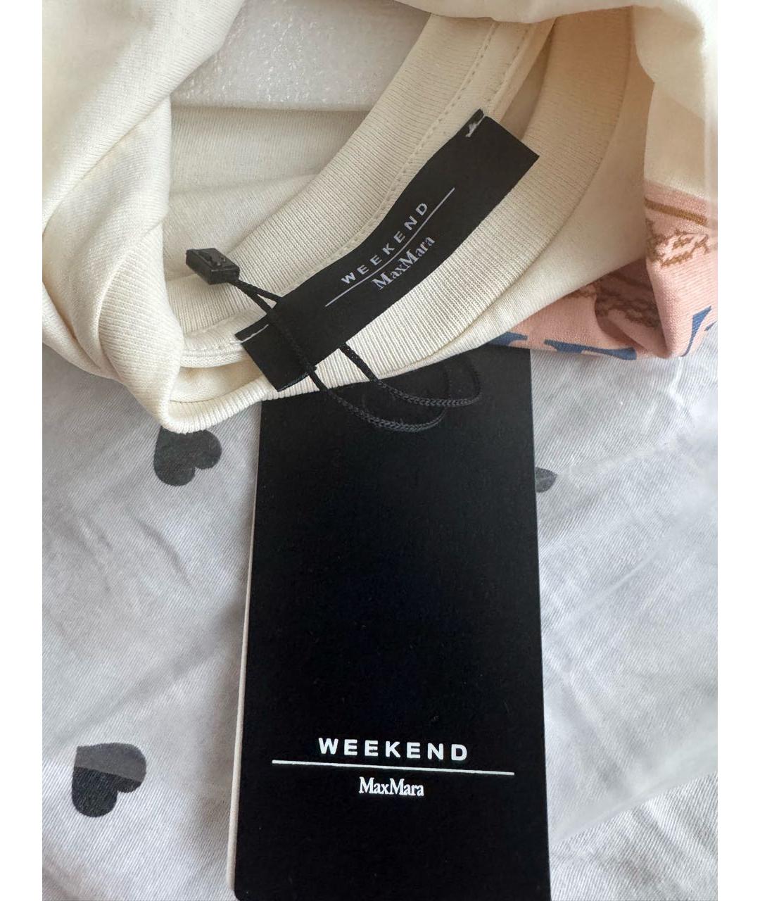 'S MAX MARA Бежевая хлопковая футболка, фото 7