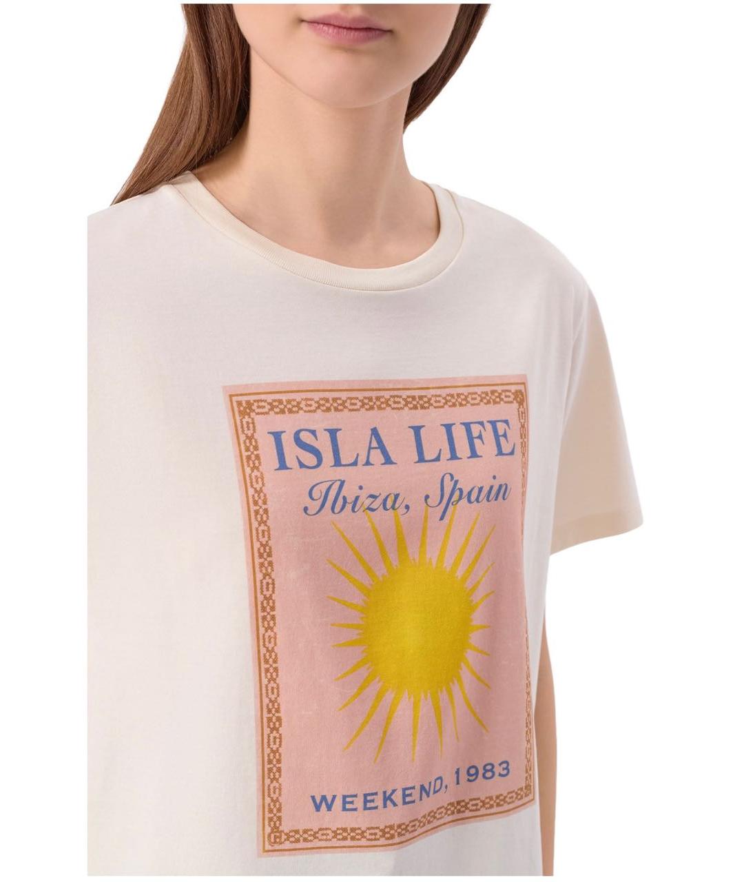 'S MAX MARA Бежевая хлопковая футболка, фото 2