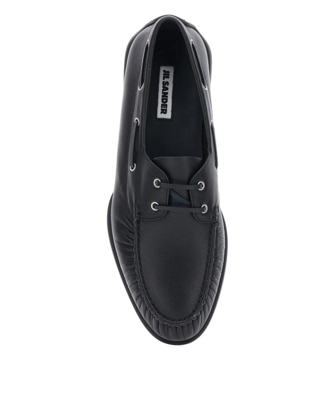JIL SANDER Черные кожаные лоферы, фото 3