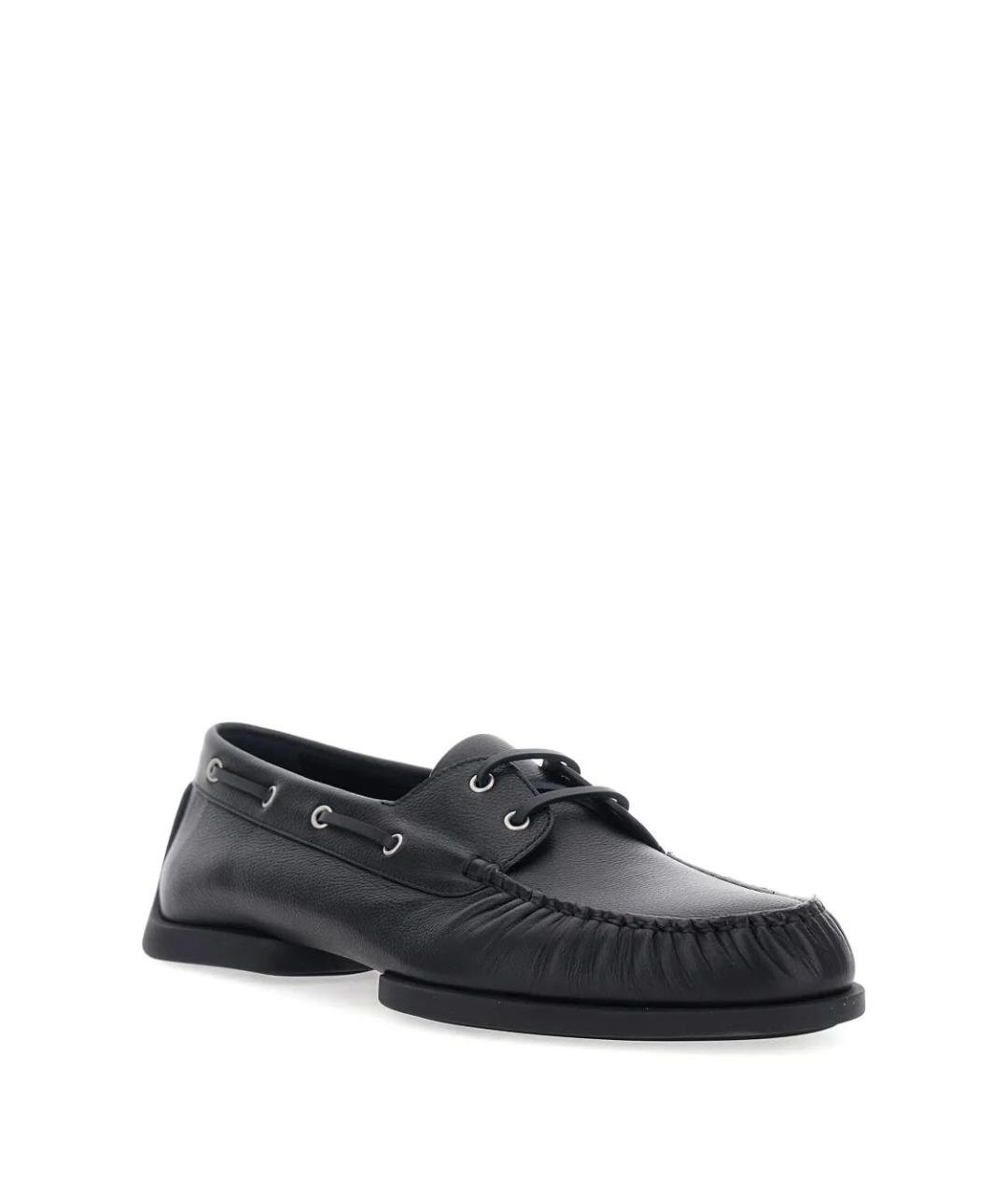 JIL SANDER Черные кожаные лоферы, фото 4