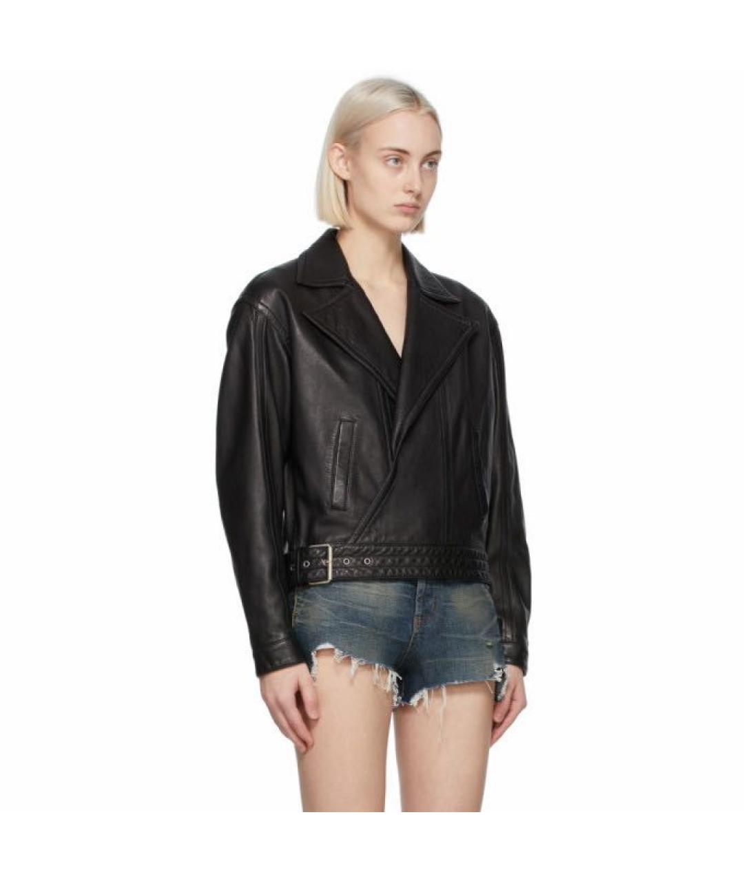 SAINT LAURENT Черная кожаная куртка, фото 3