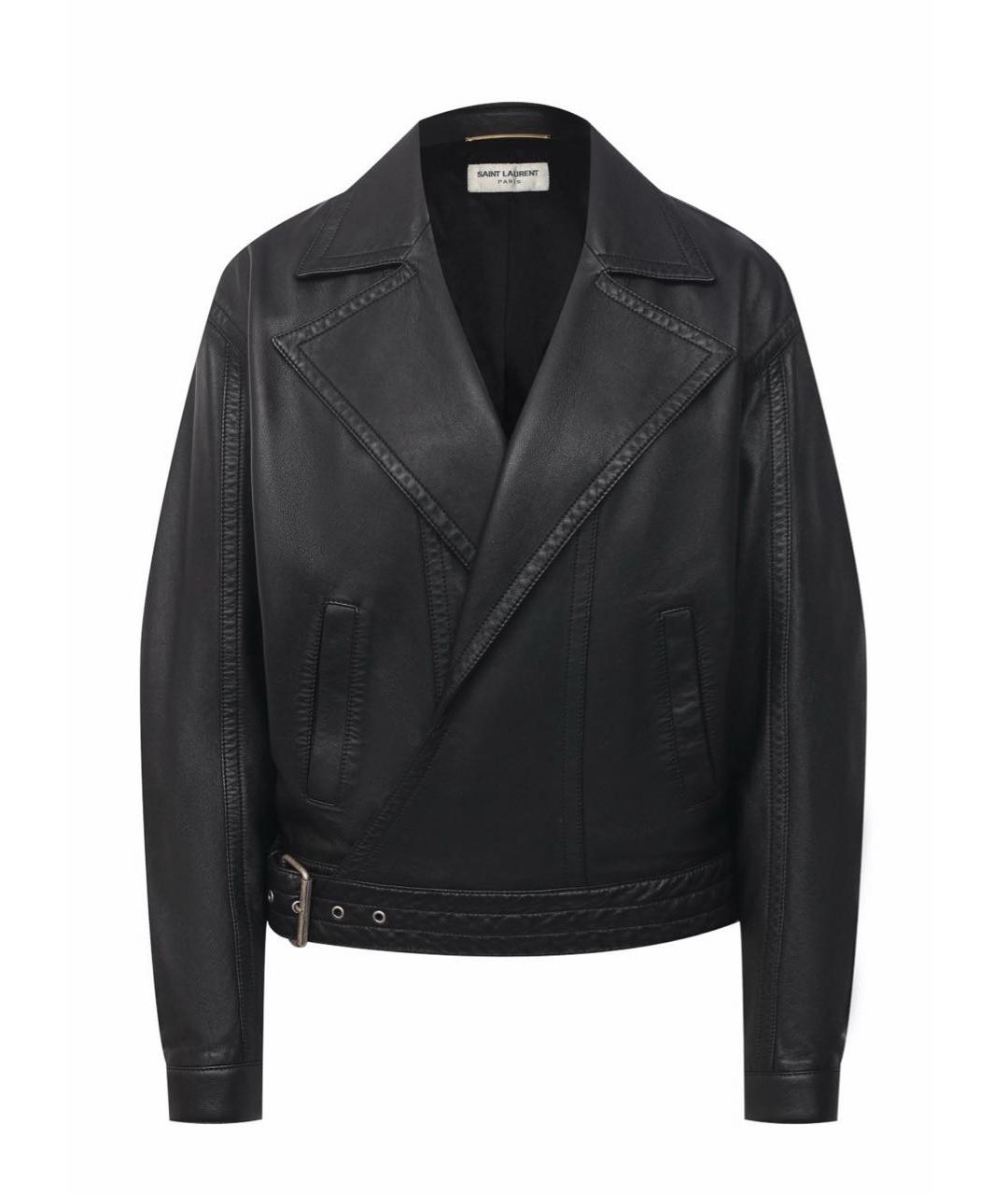 SAINT LAURENT Черная кожаная куртка, фото 1