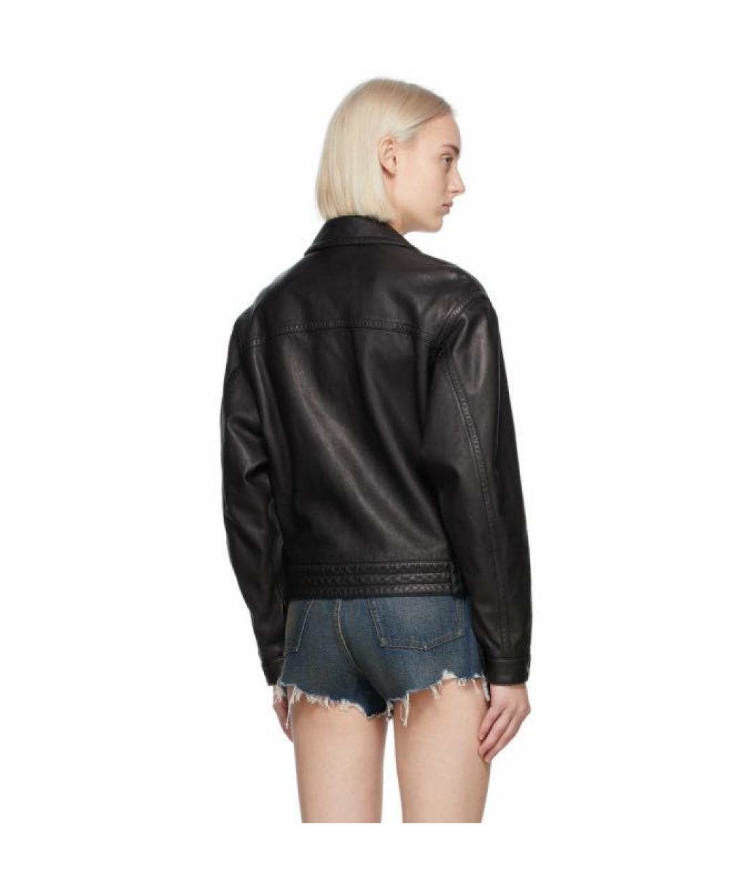 SAINT LAURENT Черная кожаная куртка, фото 4