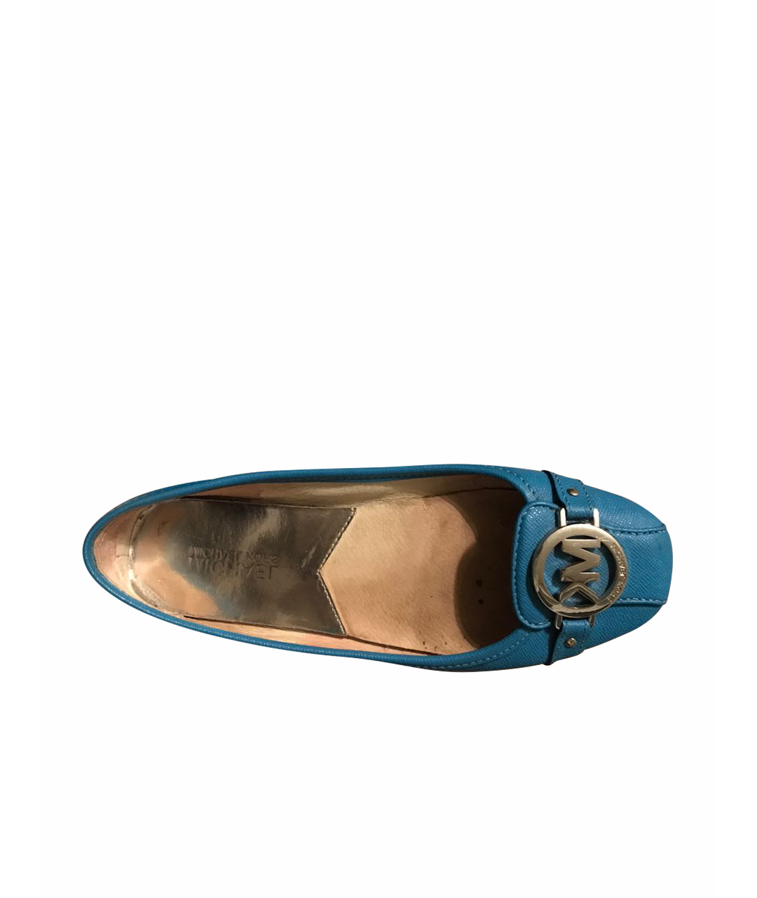 MICHAEL KORS Голубые кожаные балетки, фото 1