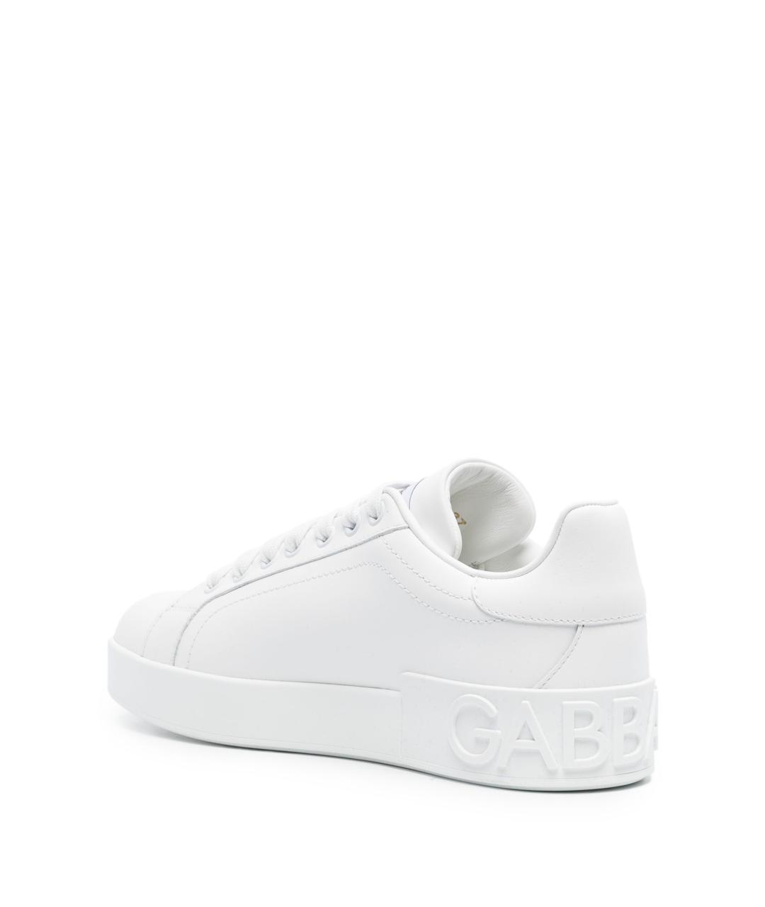 DOLCE&GABBANA Белые кожаные кеды, фото 3