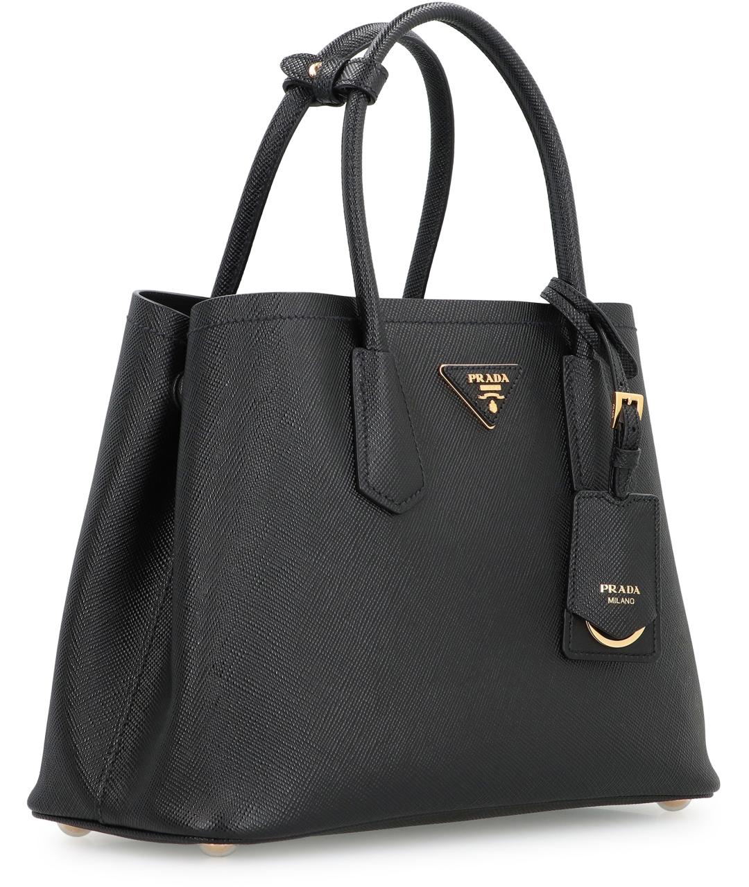 PRADA Черная кожаная сумка тоут, фото 3