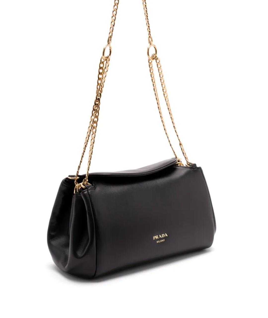 PRADA Черная кожаная сумка через плечо, фото 4