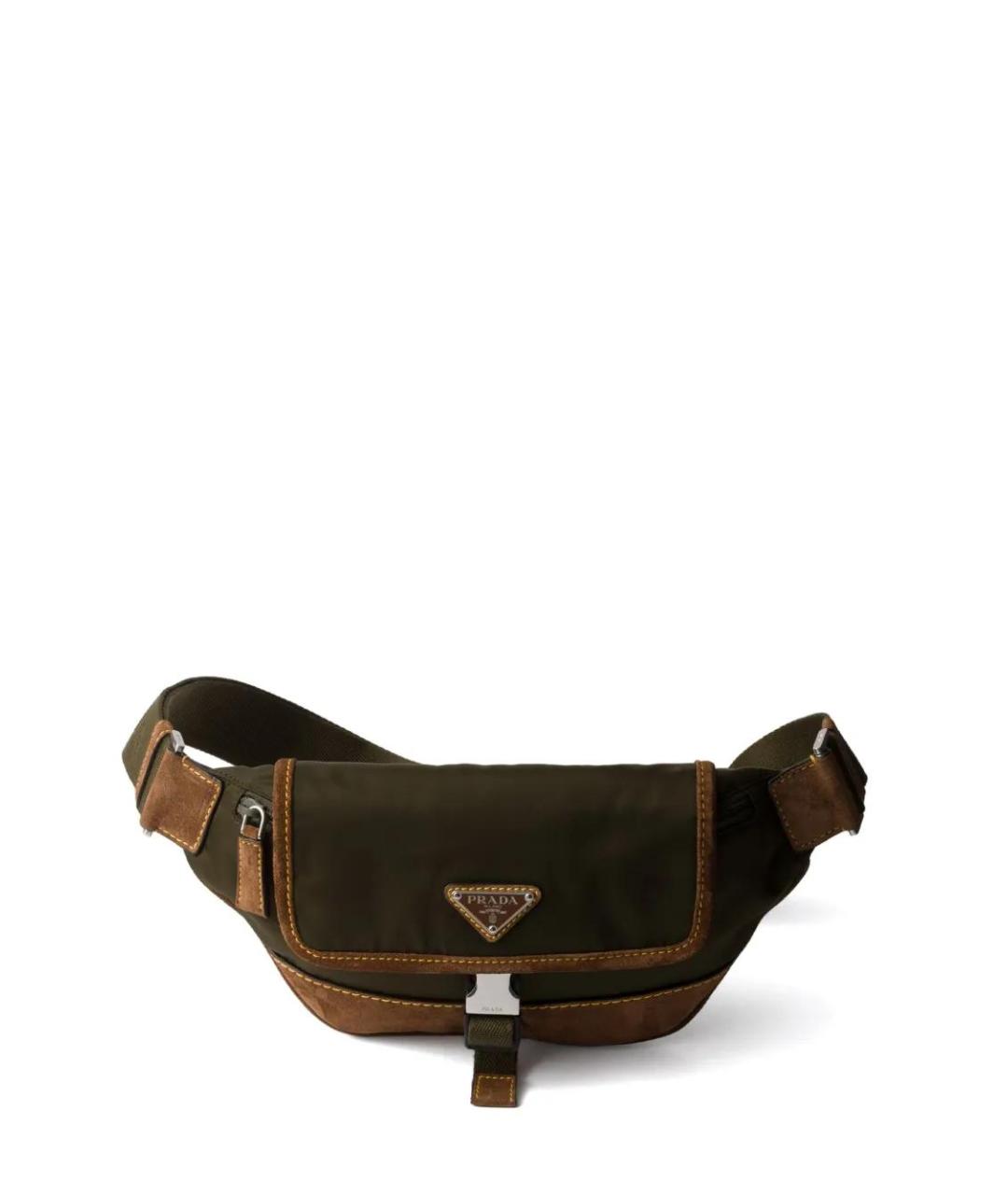 PRADA Зеленая синтетическая поясная сумка, фото 1