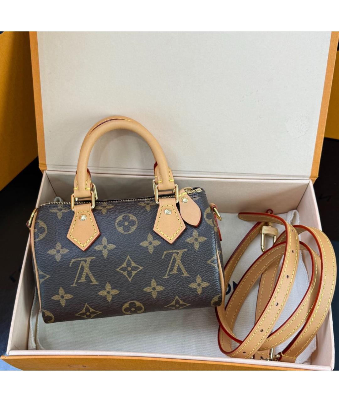 LOUIS VUITTON Коричневая сумка с короткими ручками, фото 2