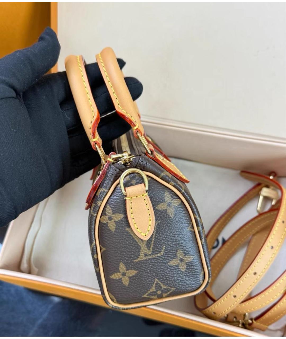 LOUIS VUITTON Коричневая сумка с короткими ручками, фото 3