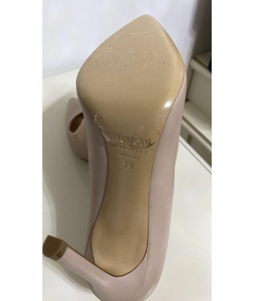 TESTONI Бежевые кожаные туфли, фото 3