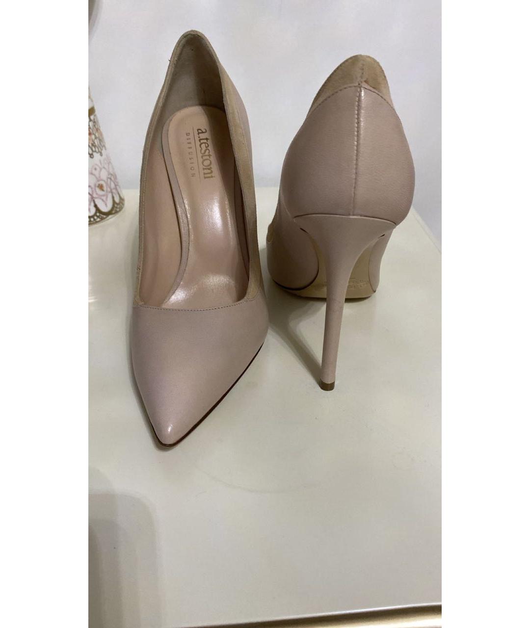 TESTONI Бежевые кожаные туфли, фото 2