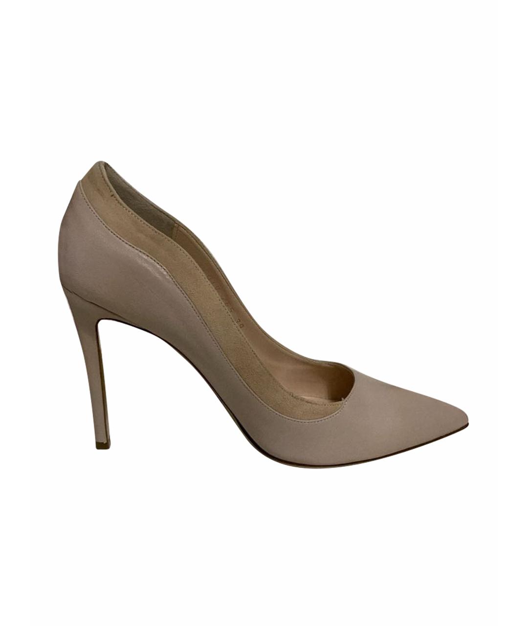 TESTONI Бежевые кожаные туфли, фото 4