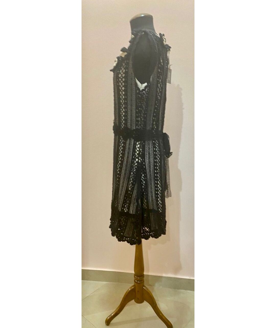 MARIA GRAZIA SEVERI Черное хлопковое повседневное платье, фото 3