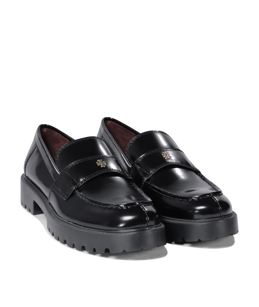 TORY BURCH Черные кожаные лоферы, фото 2
