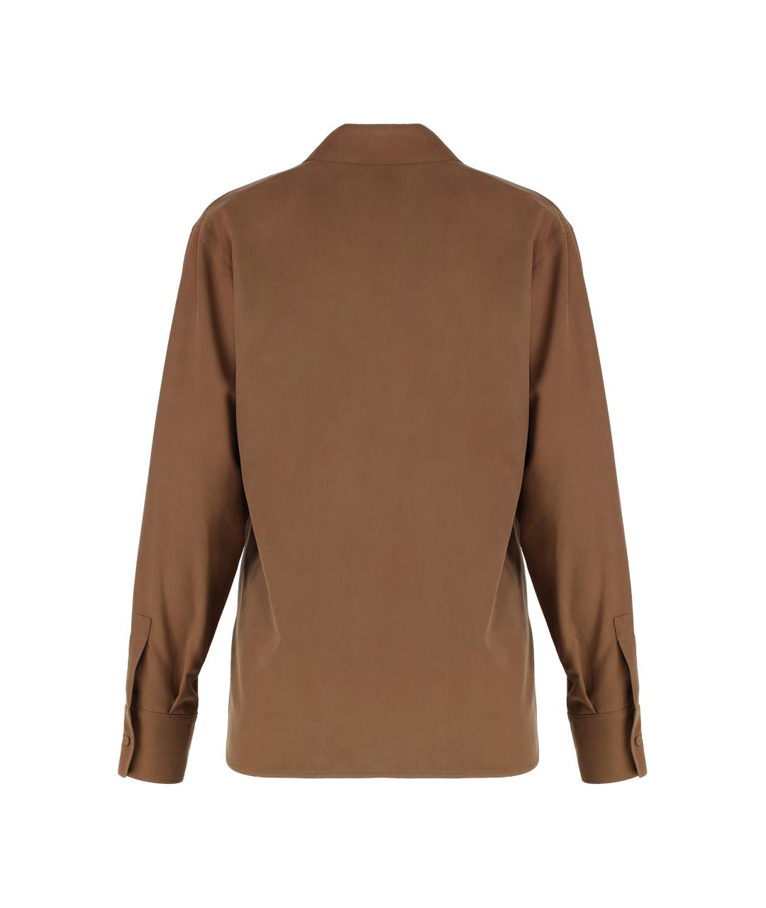 MAX MARA Коричневая шелковая рубашка, фото 2
