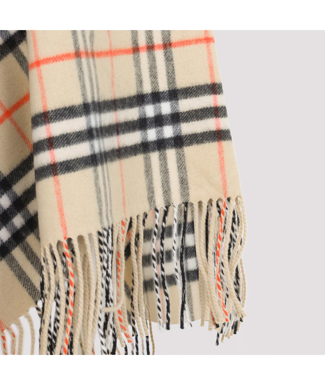 BURBERRY Бежевый шерстяной шарф, фото 4