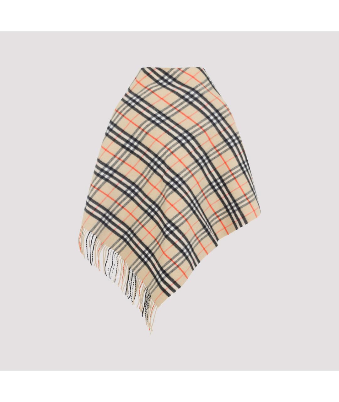 BURBERRY Бежевый шерстяной шарф, фото 3