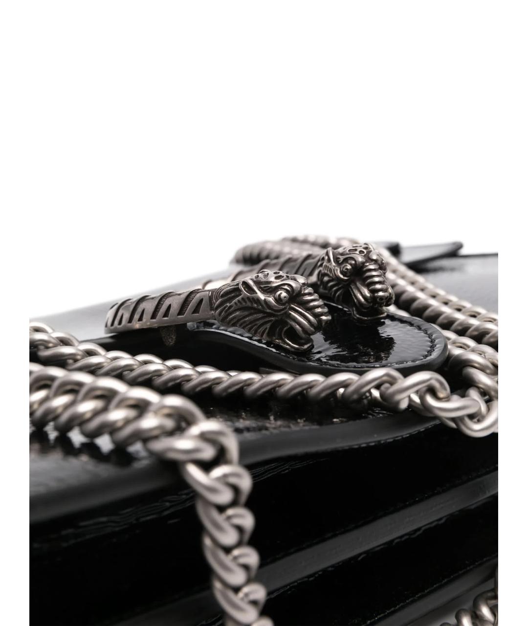 GUCCI Черная сумка через плечо из лакированной кожи, фото 4