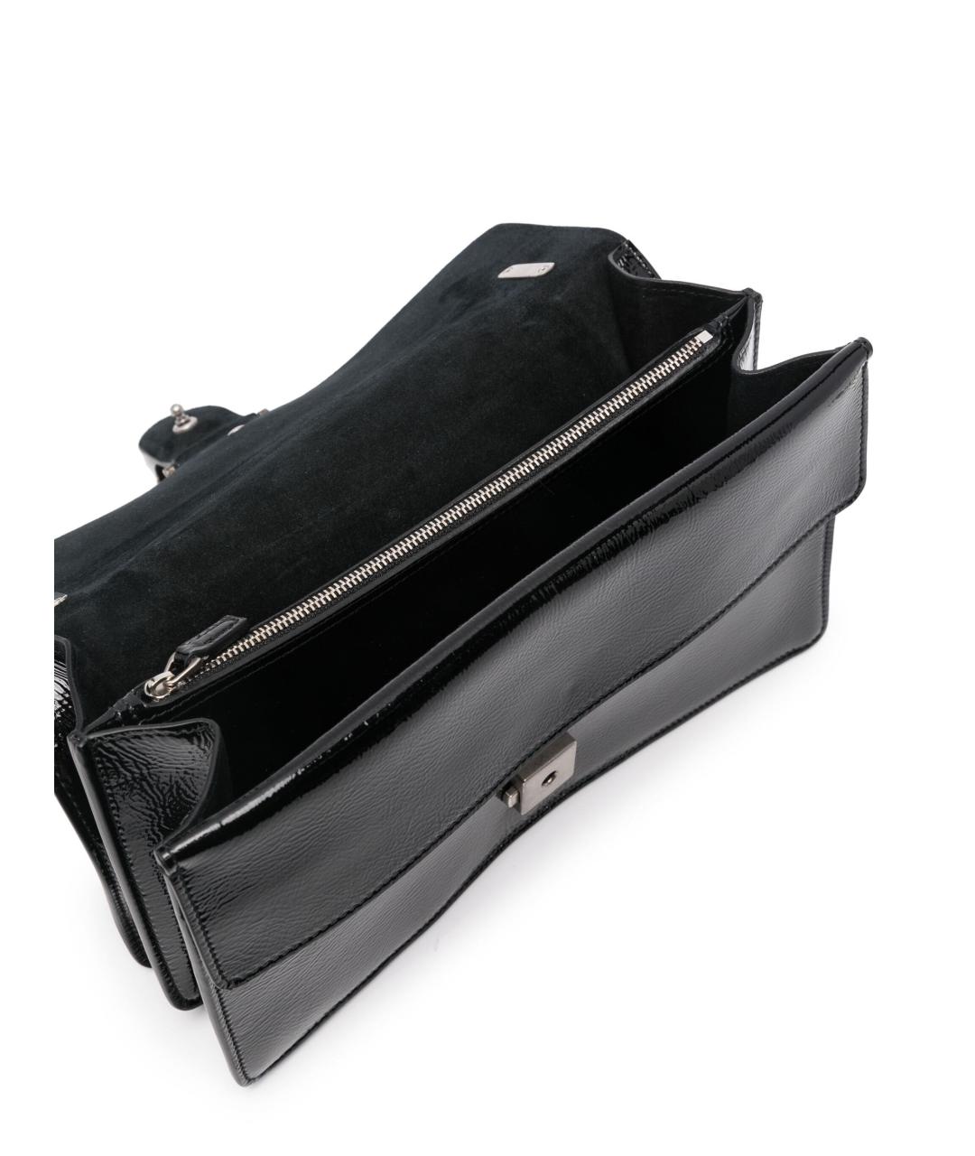 GUCCI Черная сумка через плечо из лакированной кожи, фото 5