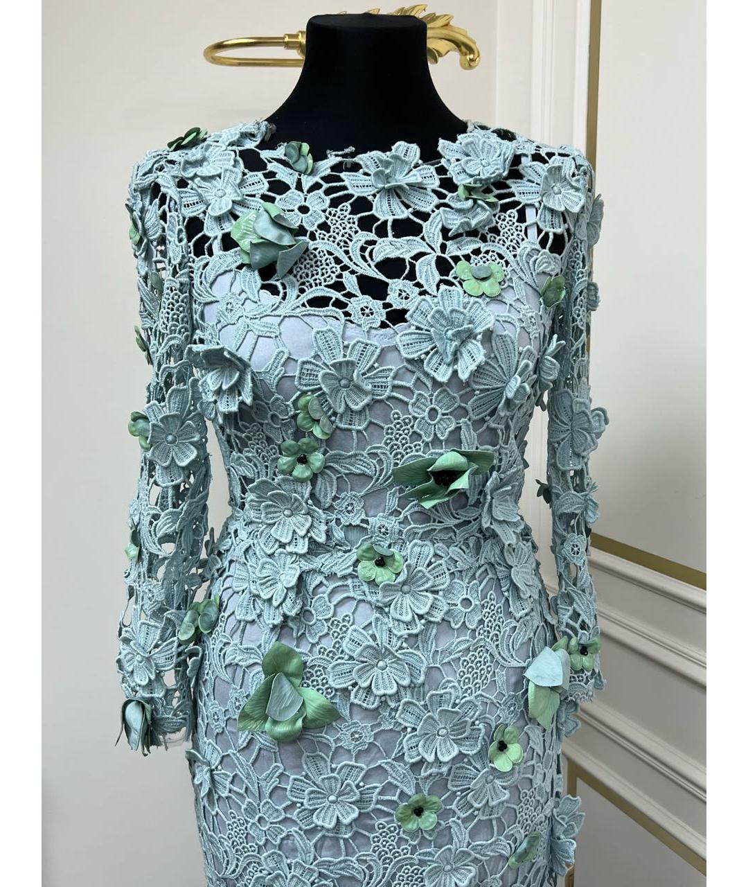 DOLCE&GABBANA Голубое шелковое коктейльное платье, фото 5