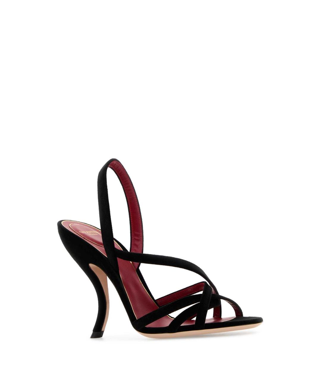 VALENTINO Черные кожаные босоножки, фото 2